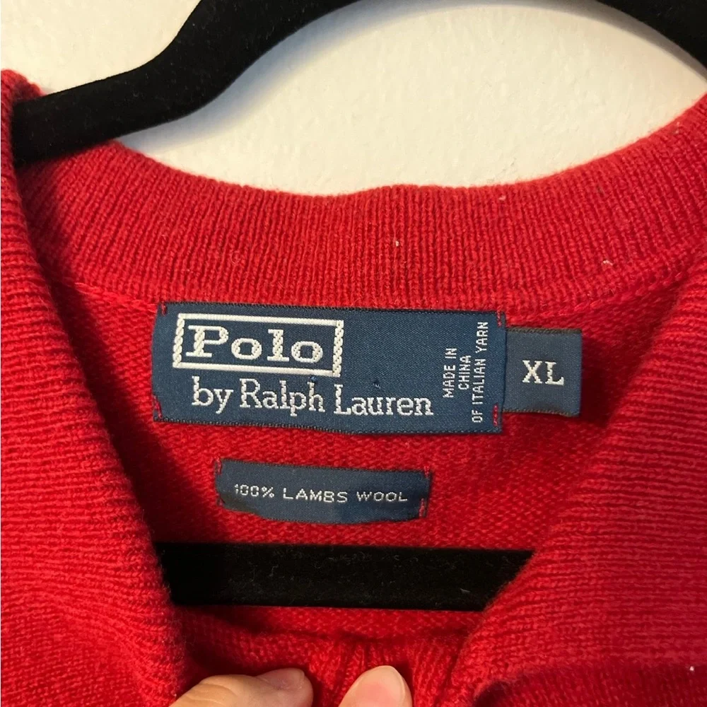 Polo by Ralph Lauren Red Long Sleeve Knit Polo
